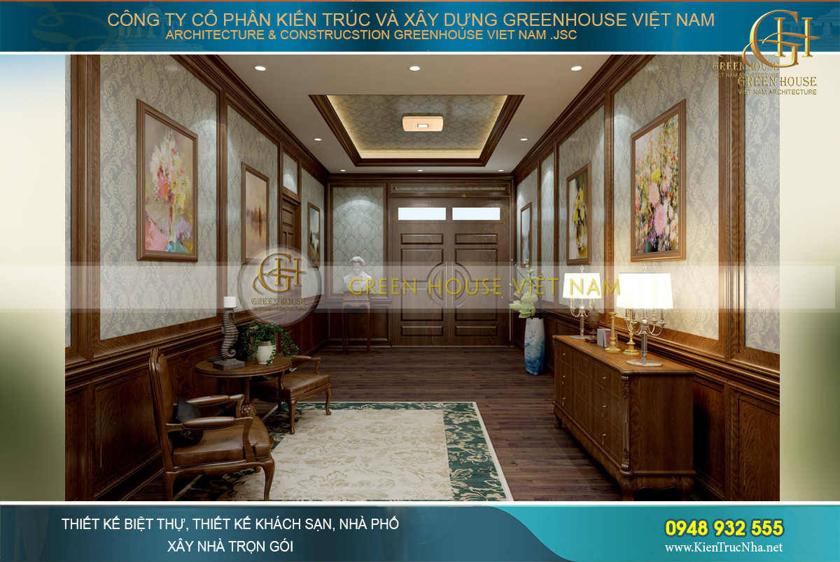 thiết kế nội thất biệt thự tân cổ điển 3 tầng