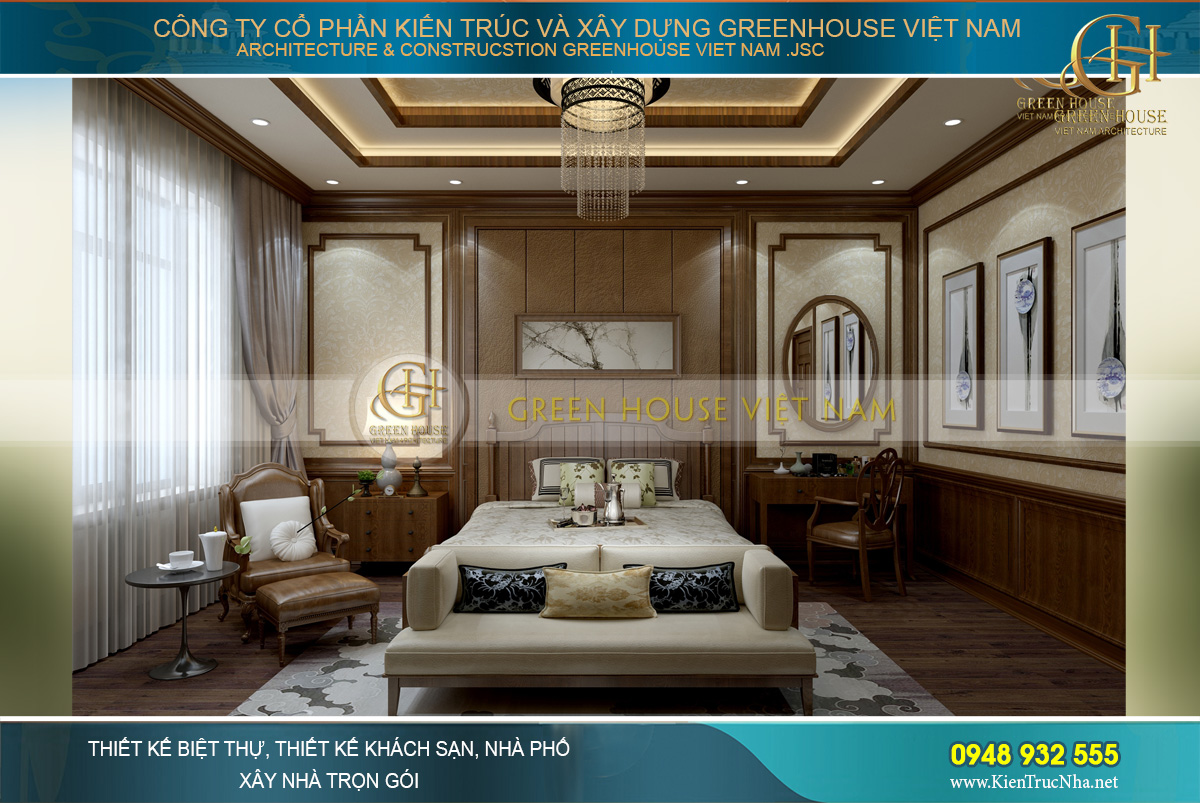 thiết kế nội thất biệt thự tân cổ điển 3 tầng