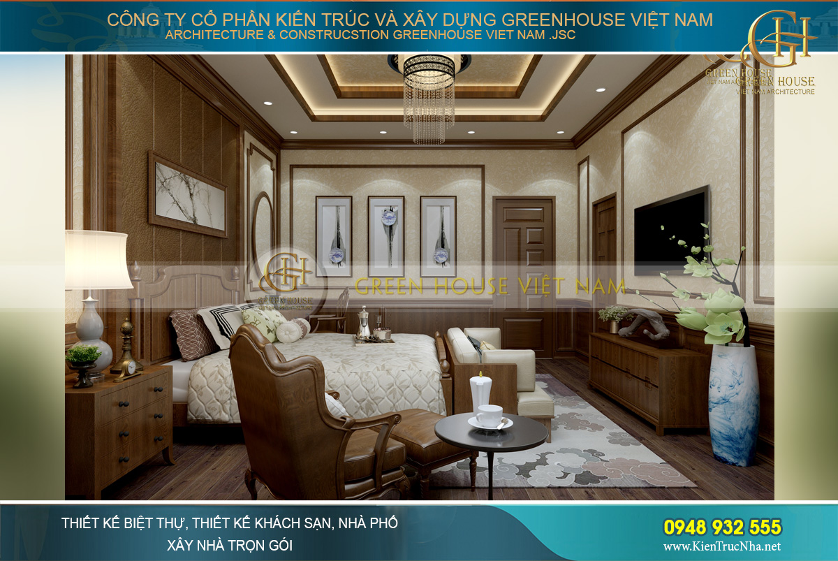 thiết kế nội thất biệt thự tân cổ điển 3 tầng