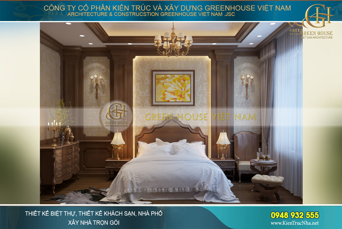 thiết kế nội thất biệt thự tân cổ điển 3 tầng