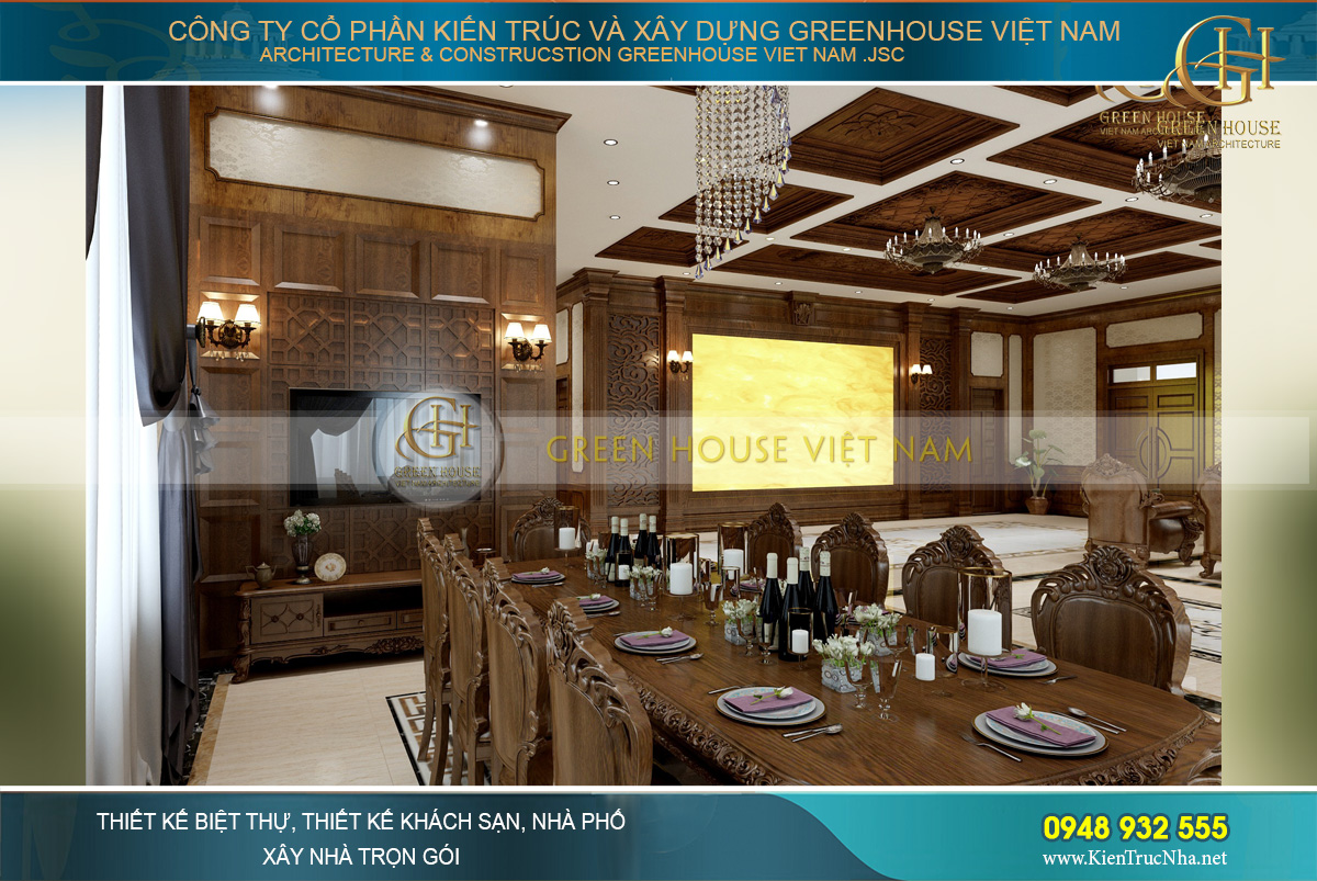 thiết kế nội thất biệt thự tân cổ điển 3 tầng