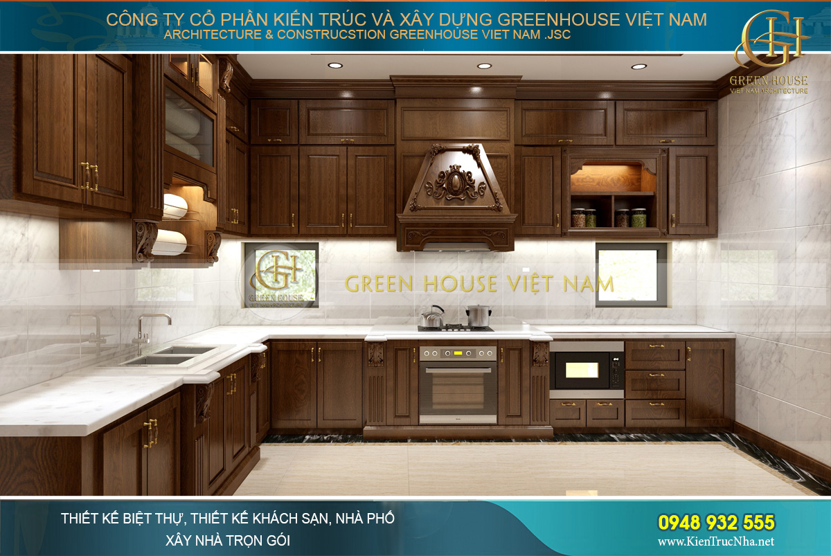 thiết kế nội thất biệt thự tân cổ điển 3 tầng