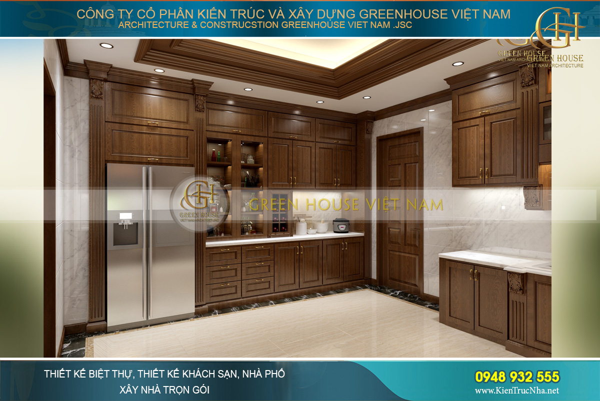 thiết kế nội thất biệt thự tân cổ điển 3 tầng