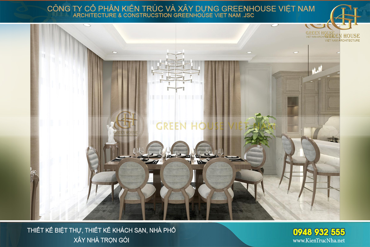 Thiết kế nội thất biệt thự tân cổ điển phong cách Hollywood tại Hải Phòng