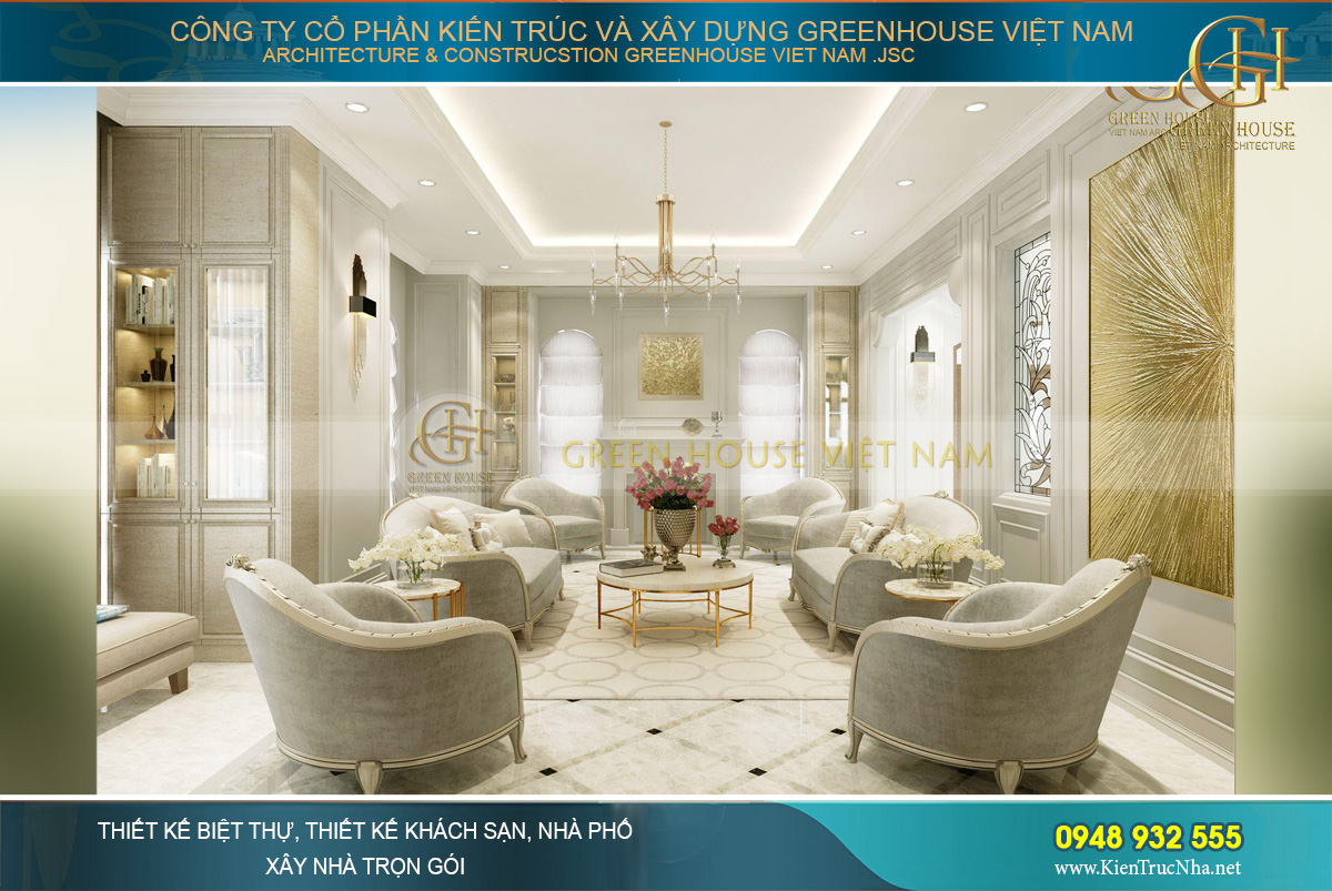 Thiết kế nội thất biệt thự tân cổ điển phong cách Hollywood tại Hải Phòng