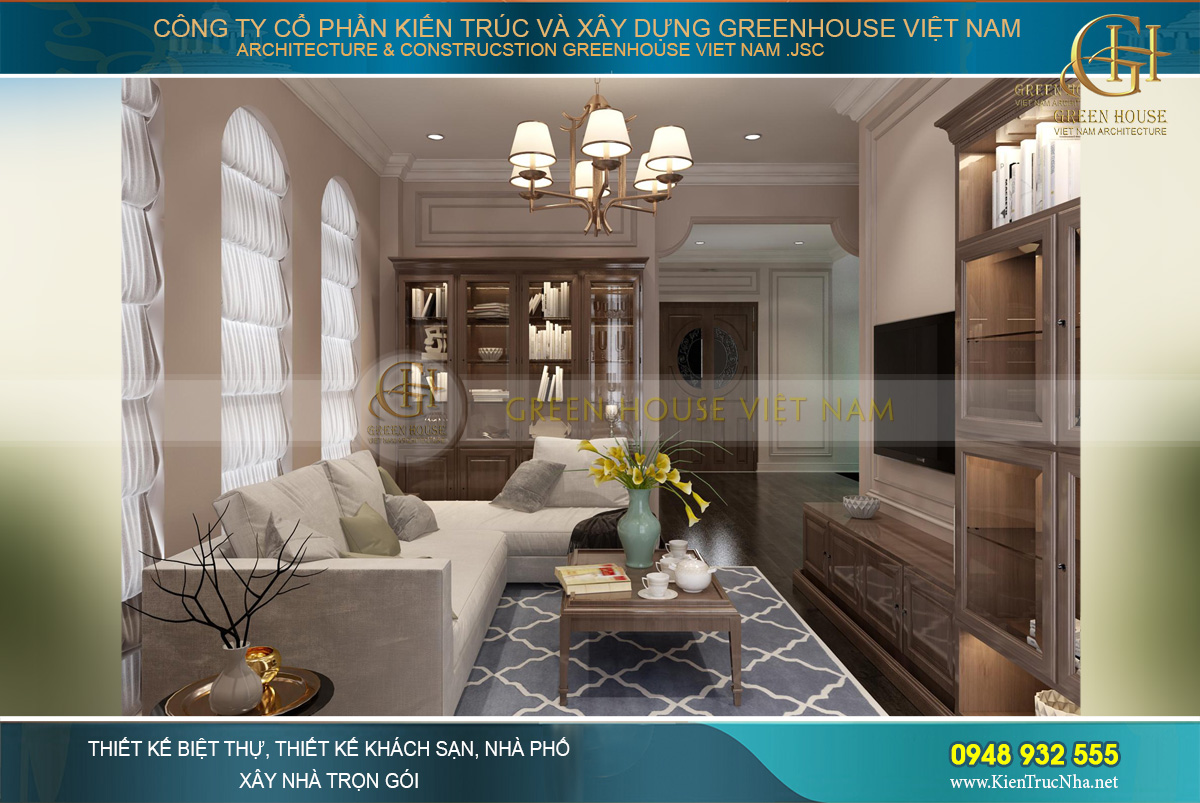 Thiết kế nội thất biệt thự tân cổ điển phong cách Hollywood tại Hải Phòng