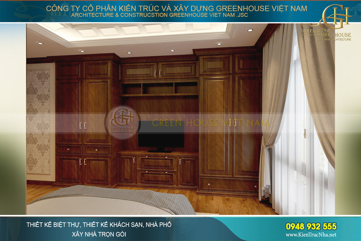 thiết kế nội thất biệt thự tân cổ điển 4 tầng bắc giang