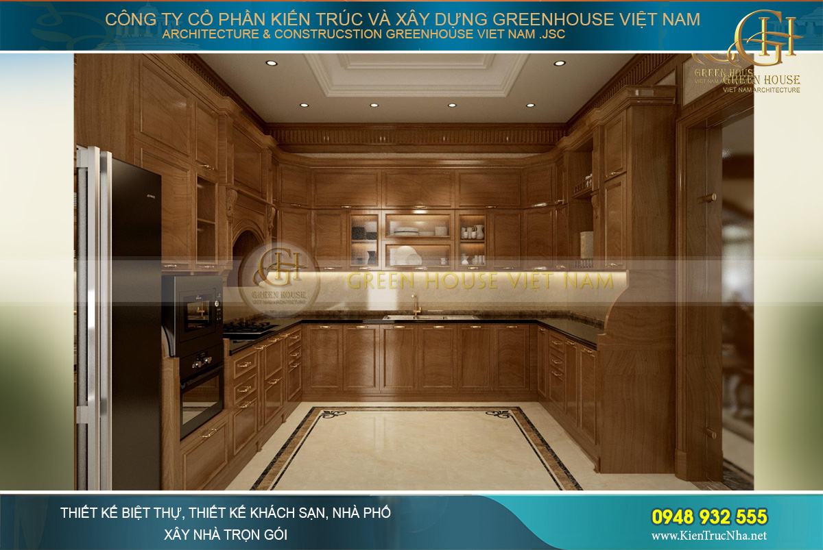 thiết kế nội thất biệt thự tân cổ điển 4 tầng bắc giang