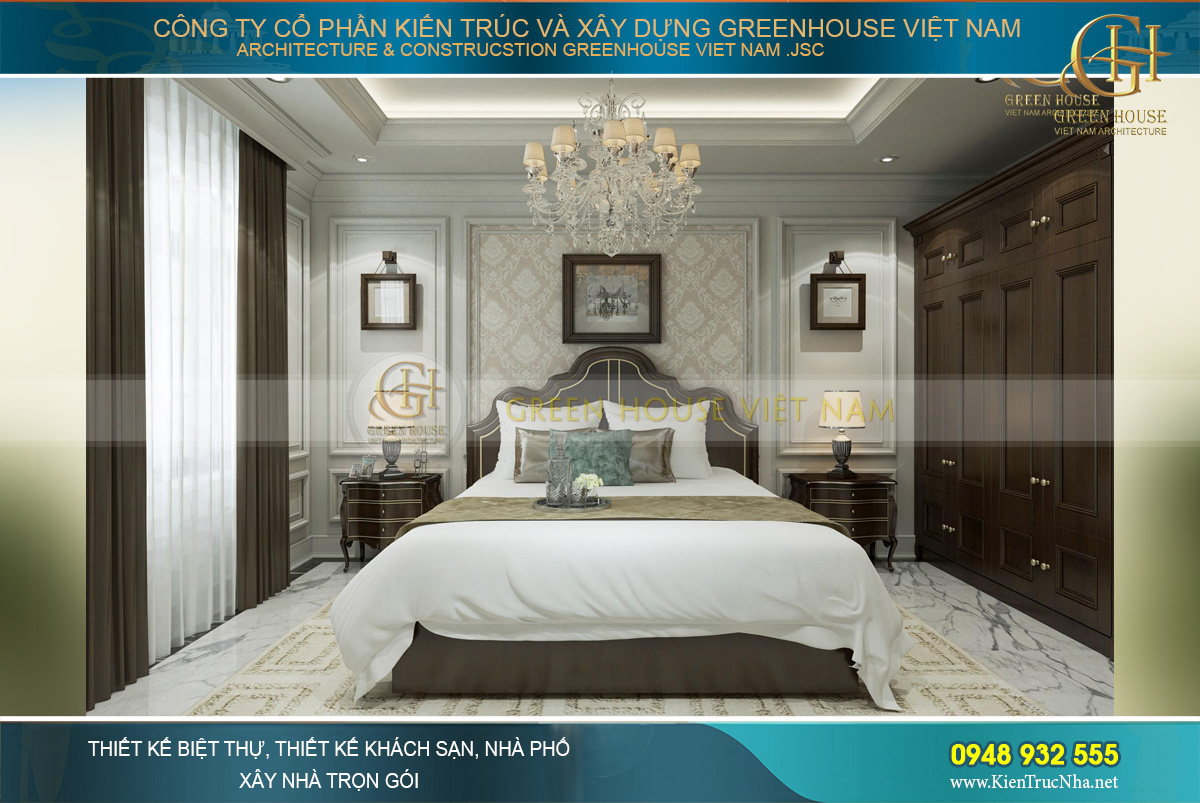 thiết kế nội thất biệt thự tân cổ điển 3 tầng tại Quảng Ninh