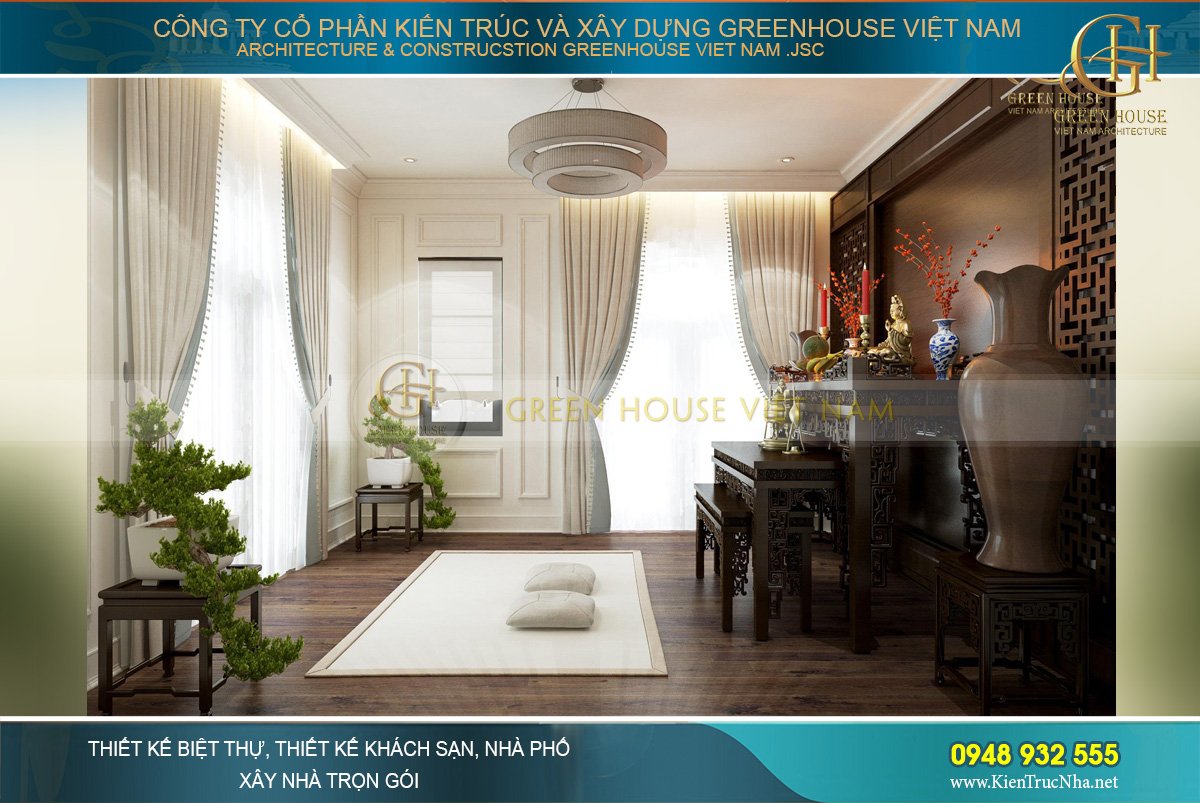 thiết kế nội thất biệt thự tân cổ điển 3 tầng tại Quảng Ninh