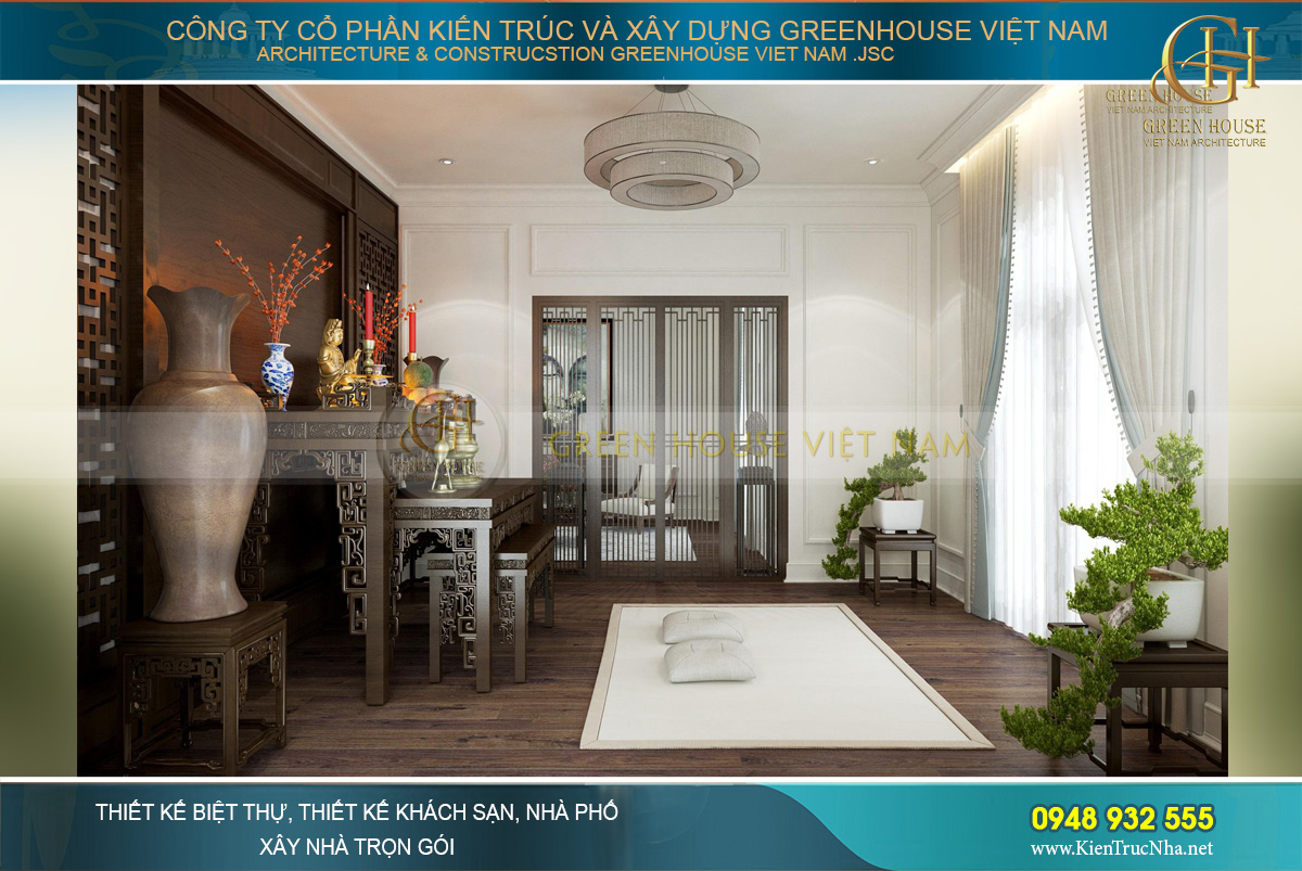 thiết kế nội thất biệt thự tân cổ điển 3 tầng tại Quảng Ninh