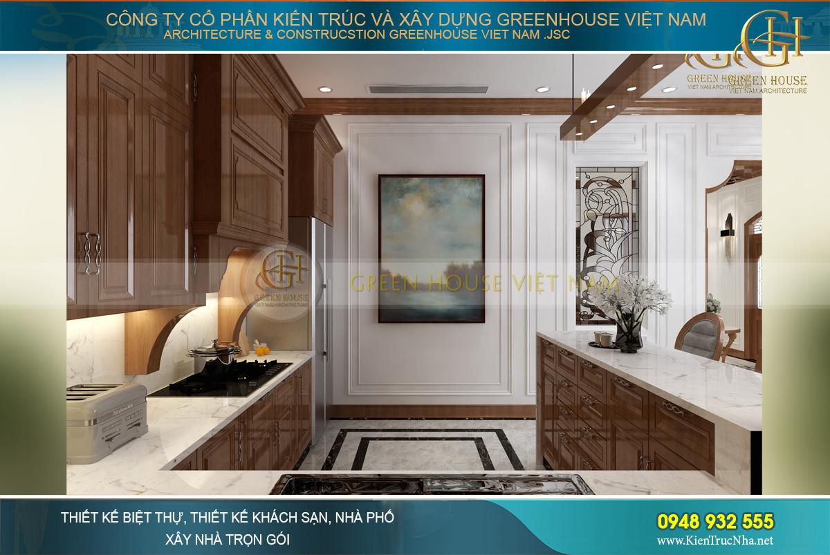 thiết kế nội thất biệt thự tân cổ điển á đông hải phòng