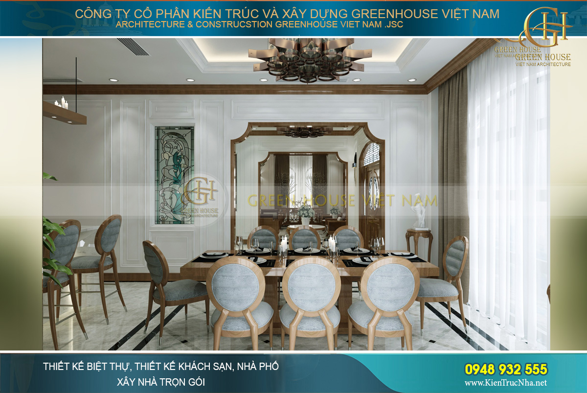 thiết kế nội thất biệt thự tân cổ điển á đông hải phòng