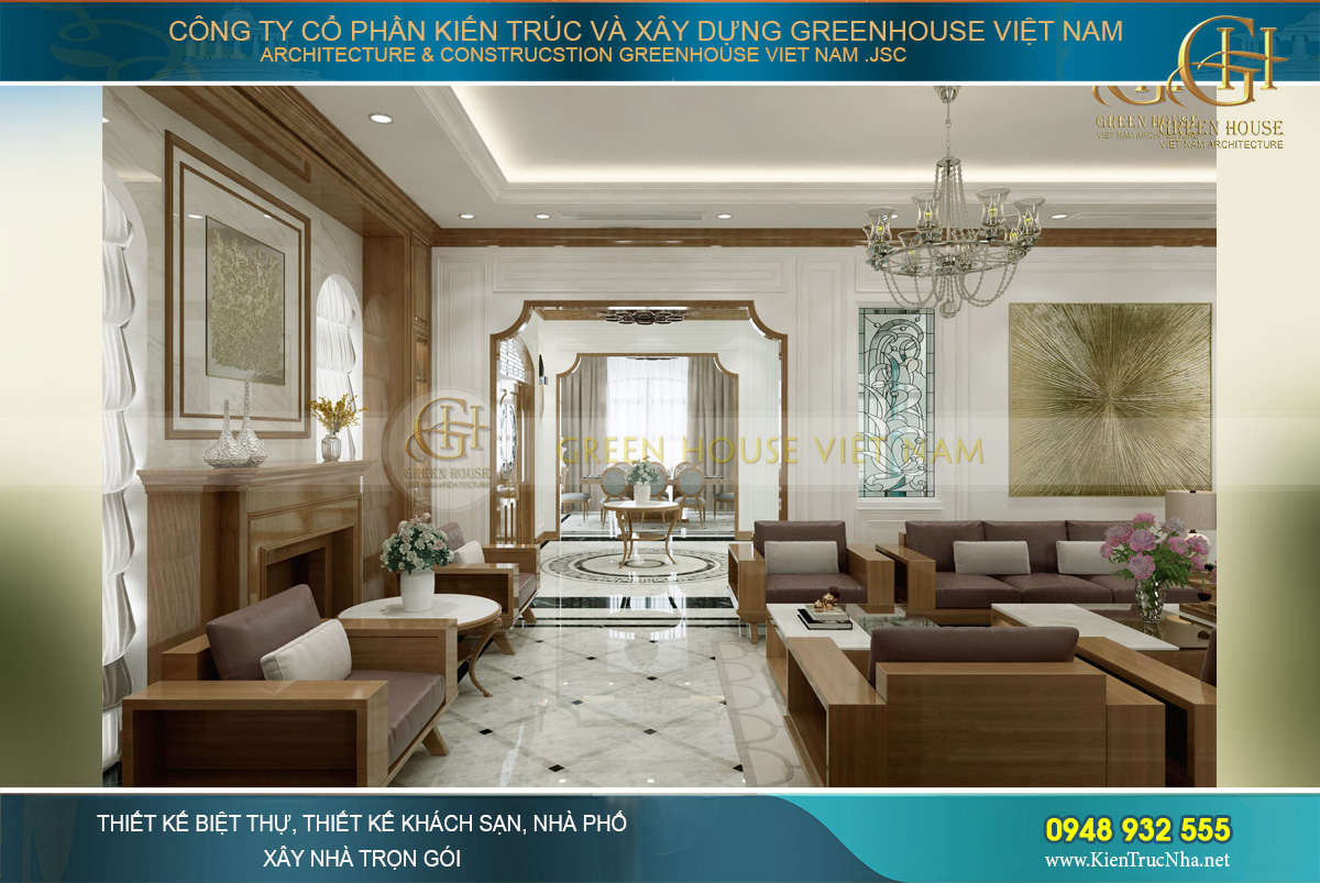 thiết kế nội thất biệt thự tân cổ điển á đông hải phòng