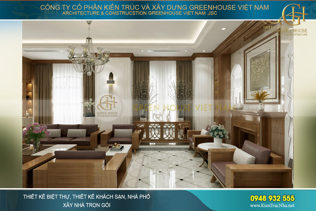 thiết kế nội thất biệt thự tân cổ điển á đông hải phòng