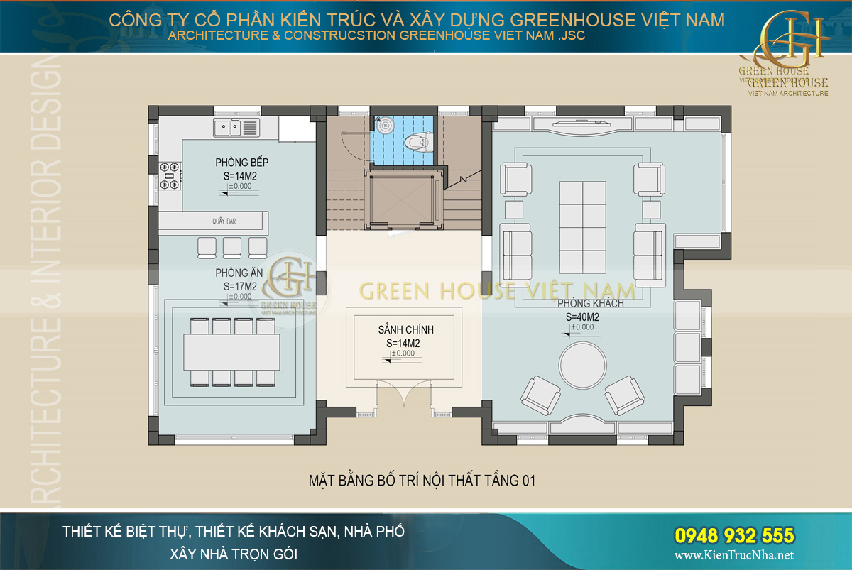 thiết kế nội thất biệt thự tân cổ điển á đông hải phòng