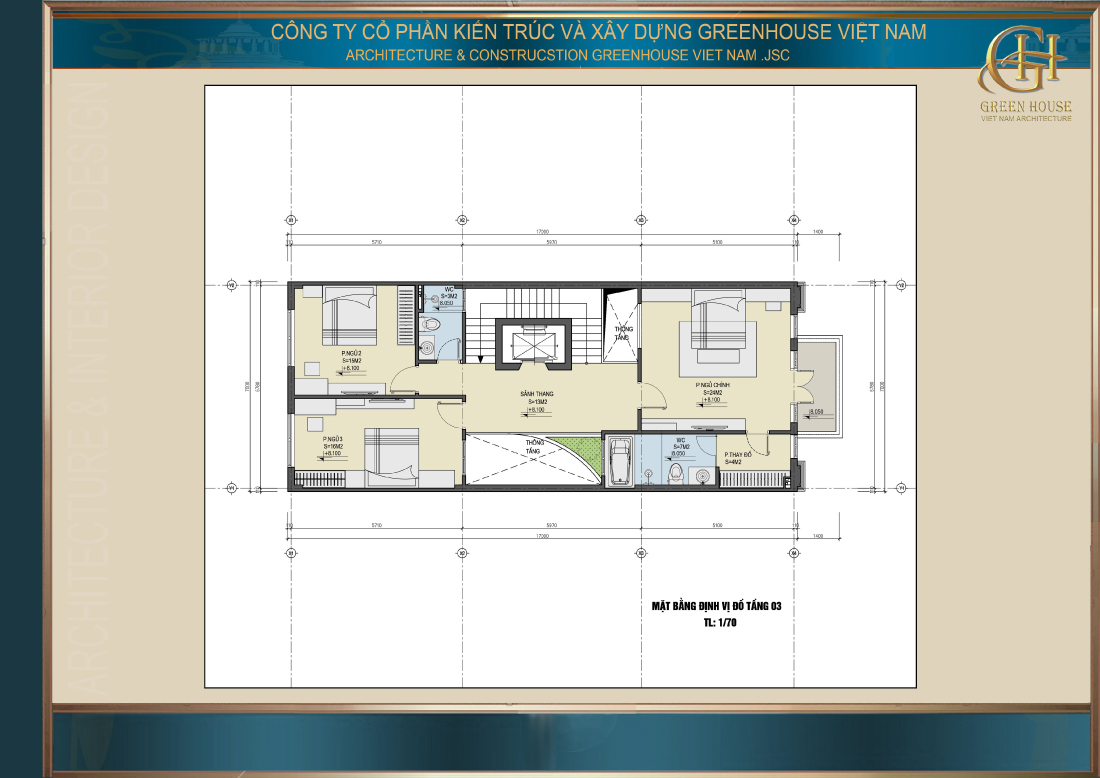 Bố trí công năng tầng 3 của nhà phố hiện đại 4 tầng tại Hải Dương