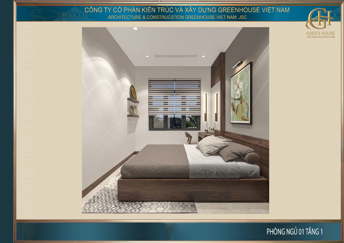 Thiết kế nội thất phòng ngủ cho ông bà tại tầng 1