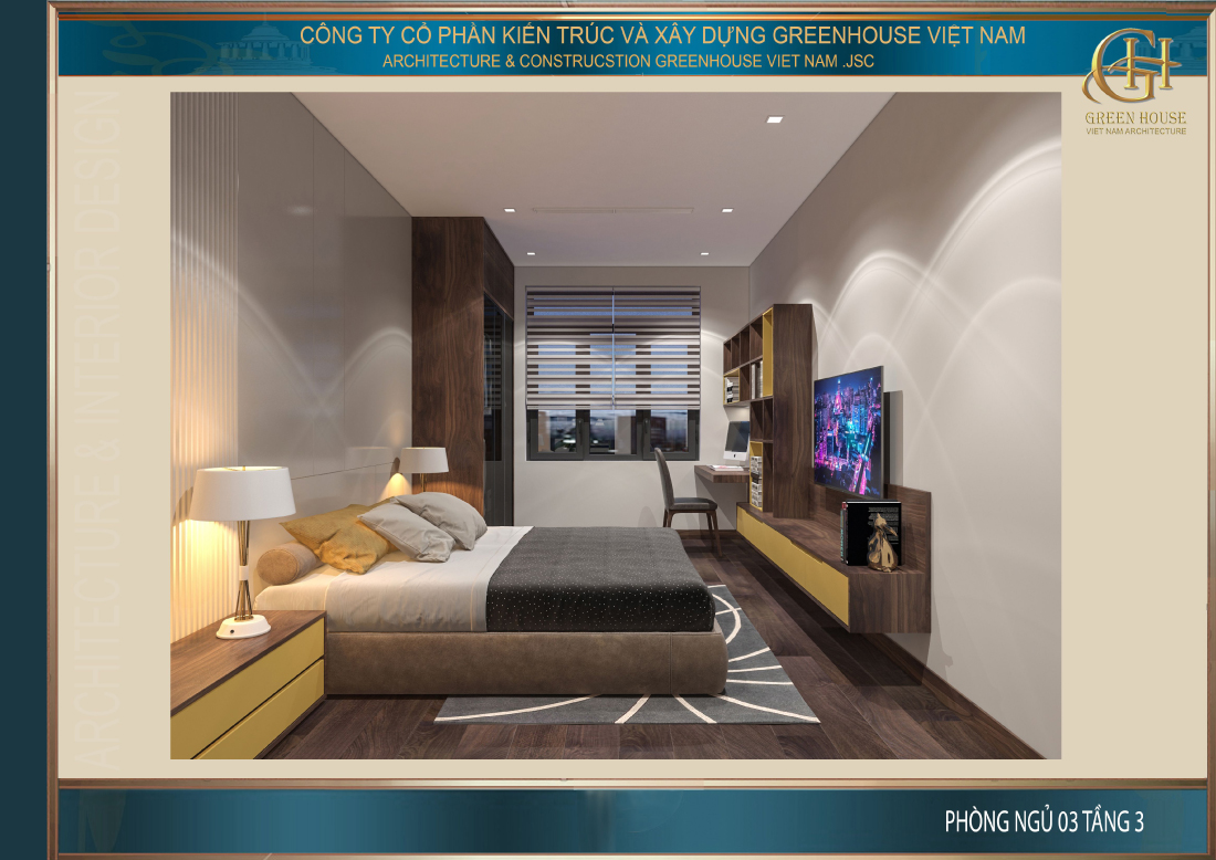 Thiết kế nội thất phòng ngủ số 3 với màu sắc tươi tắn trẻ trung hơn