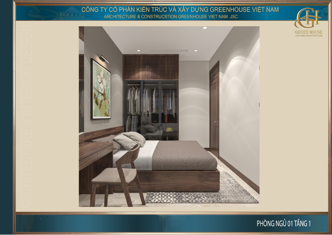 Thiết kế đơn giản, tinh tế với đầy đủ các đồ nội thất cần thiết cho nhu cầu sinh hoạt và nghỉ ngơi