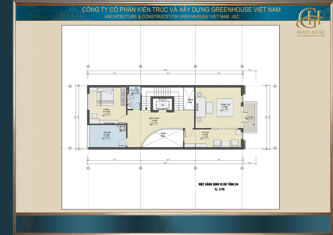 Thiết kế mặt bằng công năng của tầng 4 nhà phố hiện đại