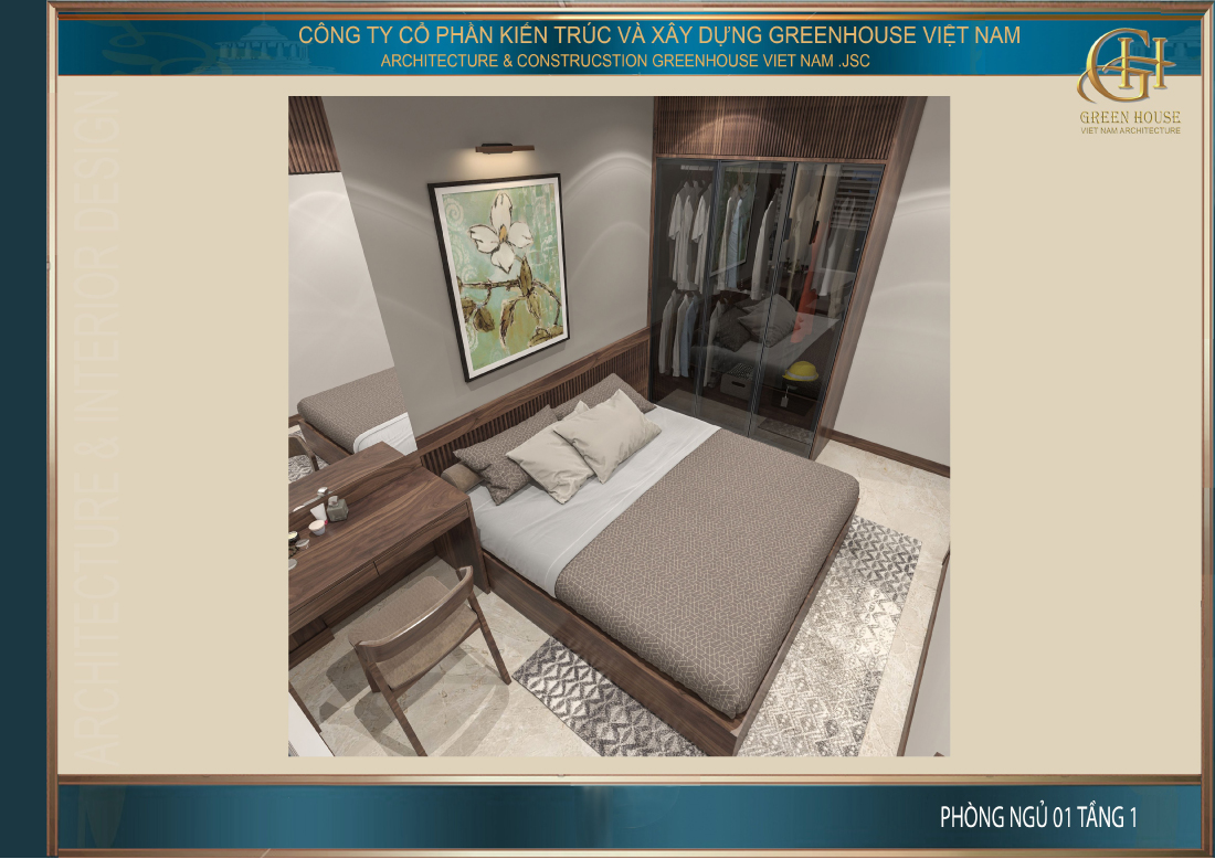 Toàn cảnh không gian phong ngủ tại tầng 1