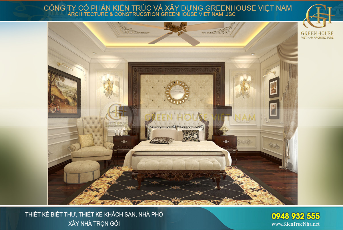 thi công thực tế biệt thự tân cổ điển 3 tầng tại Bắc Giang