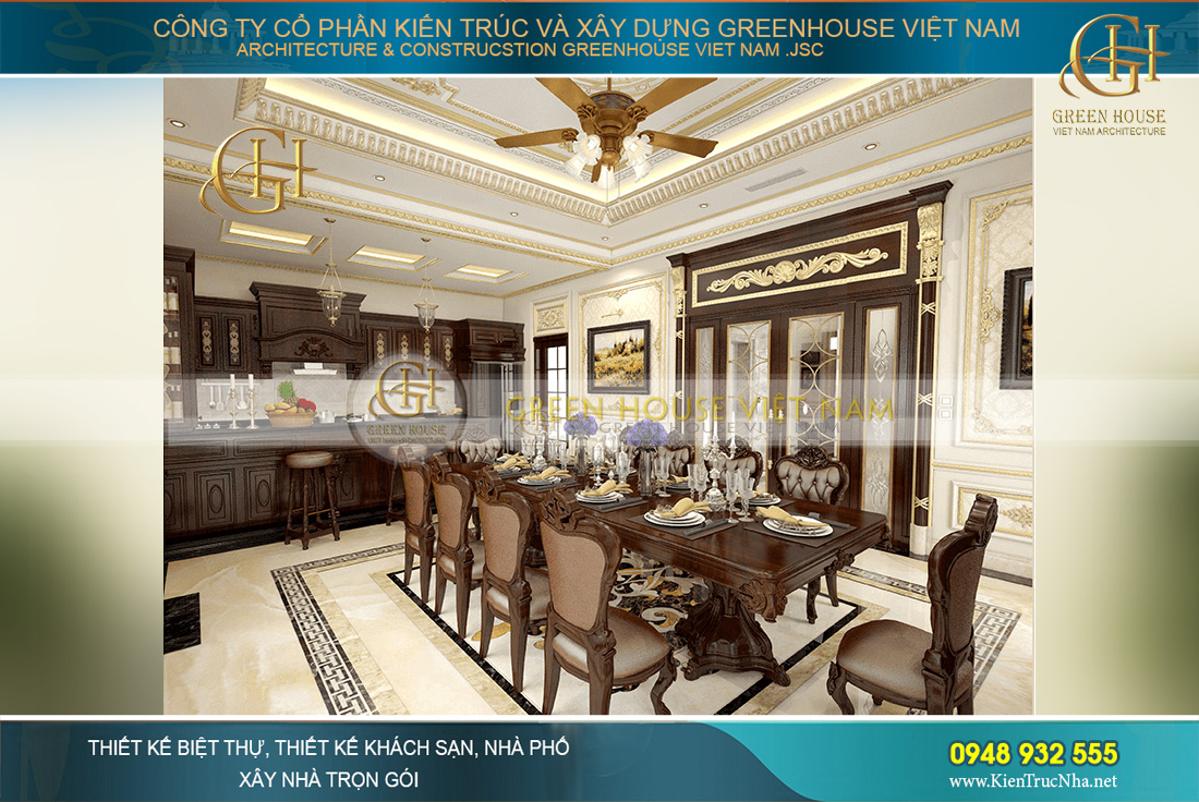 thi công thực tế biệt thự tân cổ điển 3 tầng tại Bắc Giang