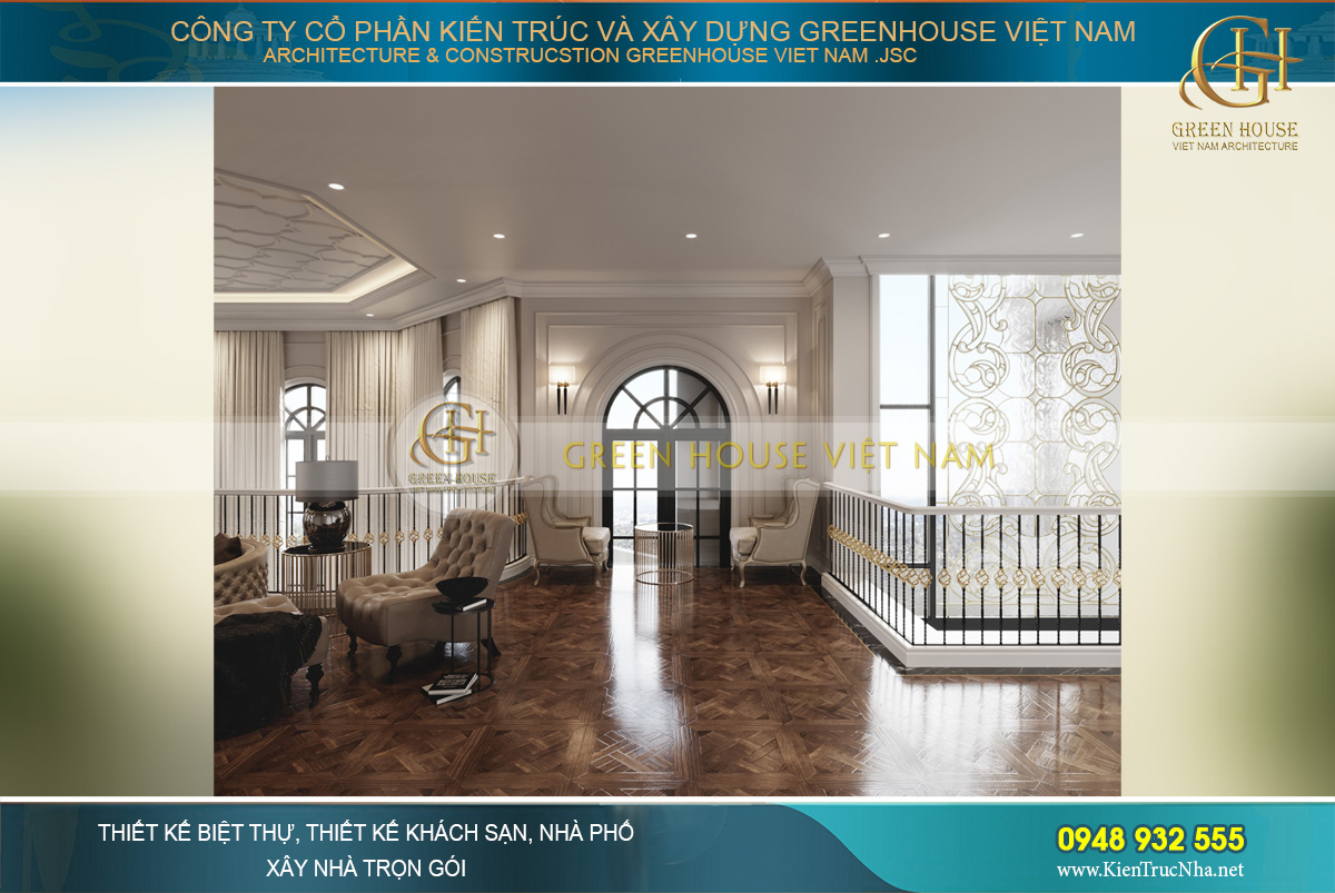 thiết kế biá»t thá»± tân cá» Äiá»n 3 tầng tại Vinhomes Hà Ná»i