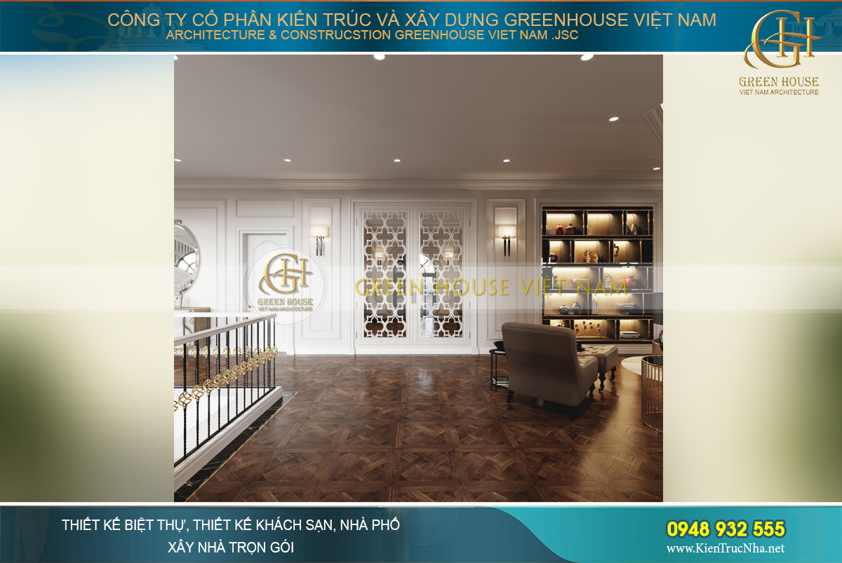 thiết kế biá»t thá»± tân cá» Äiá»n 3 tầng tại Vinhomes Hà Ná»i