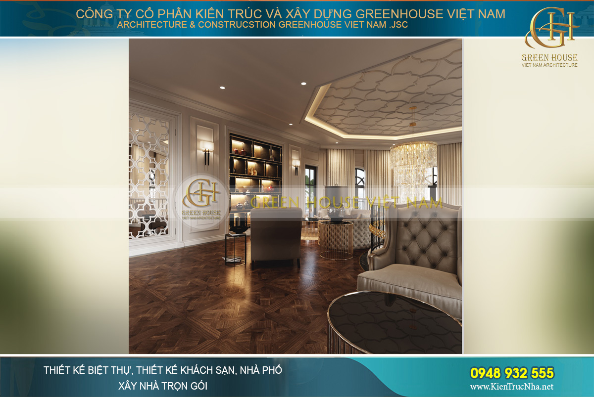 thiết kế biá»t thá»± tân cá» Äiá»n 3 tầng tại Vinhomes Hà Ná»i