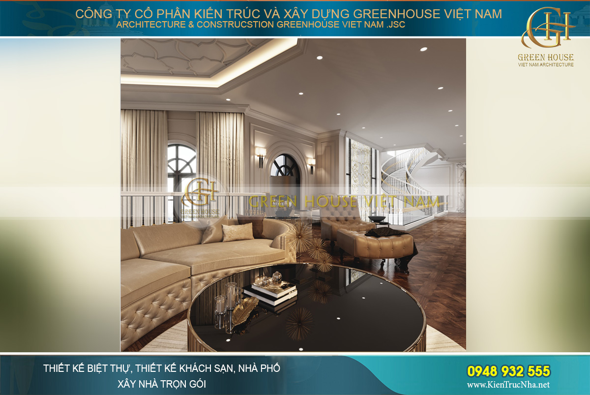 thiết kế biá»t thá»± tân cá» Äiá»n 3 tầng tại Vinhomes Hà Ná»i