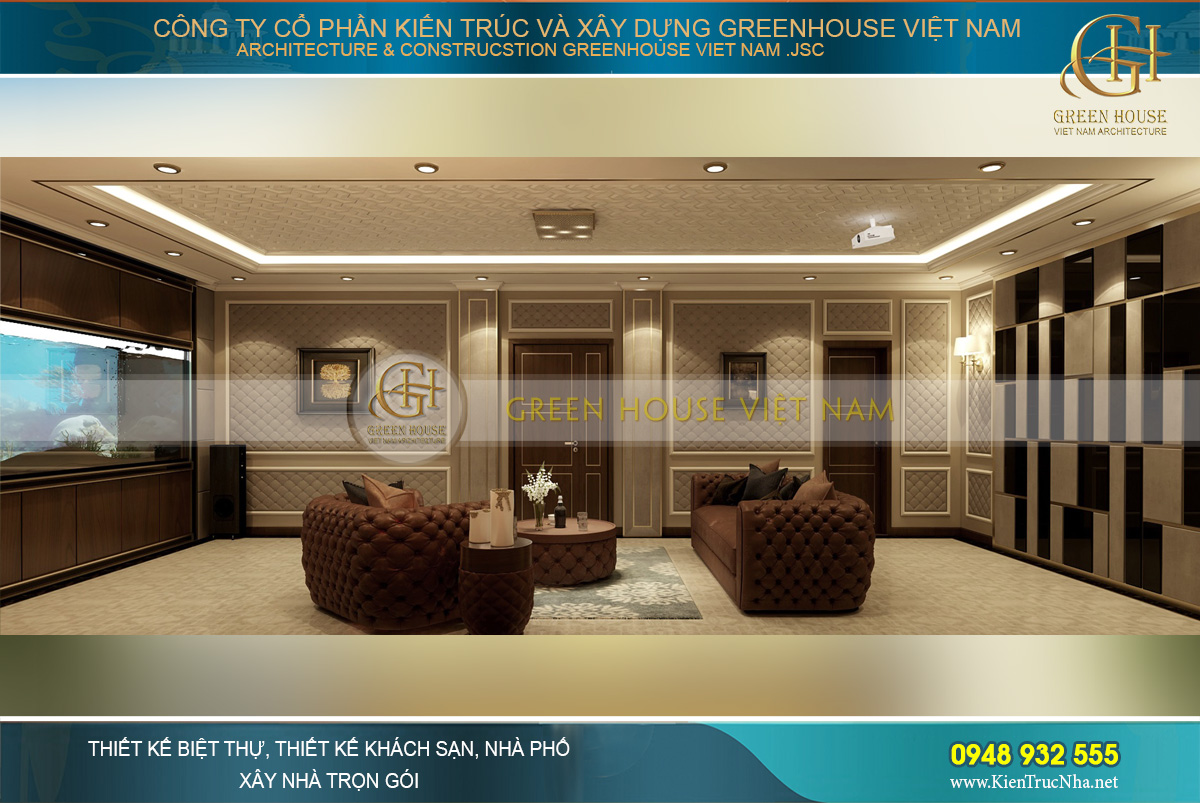 thiết kế biệt thự tân cổ điển 3 tầng tại Vinhomes Hà Nội