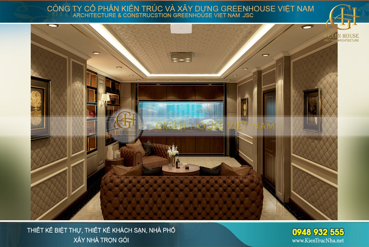 thiết kế biệt thự tân cổ điển 3 tầng tại Vinhomes Hà Nội