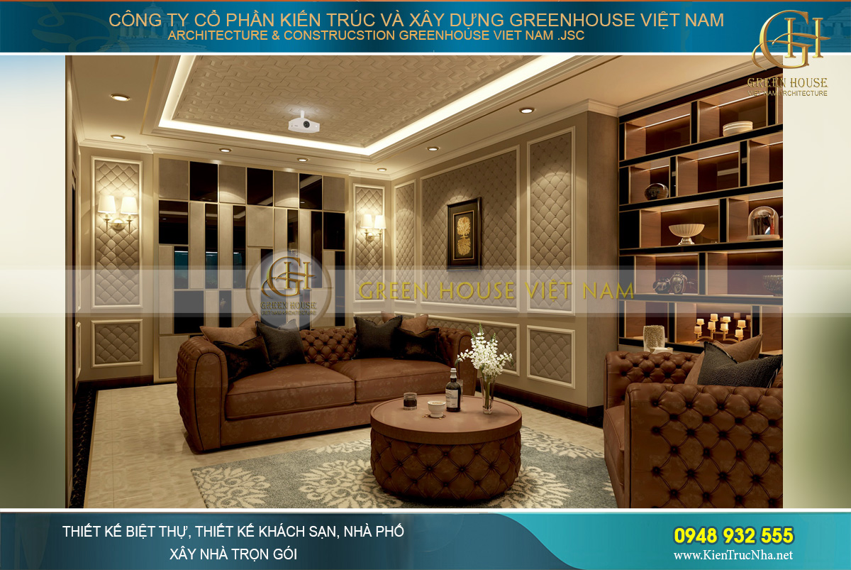 thiết kế biệt thự tân cổ điển 3 tầng tại Vinhomes Hà Nội