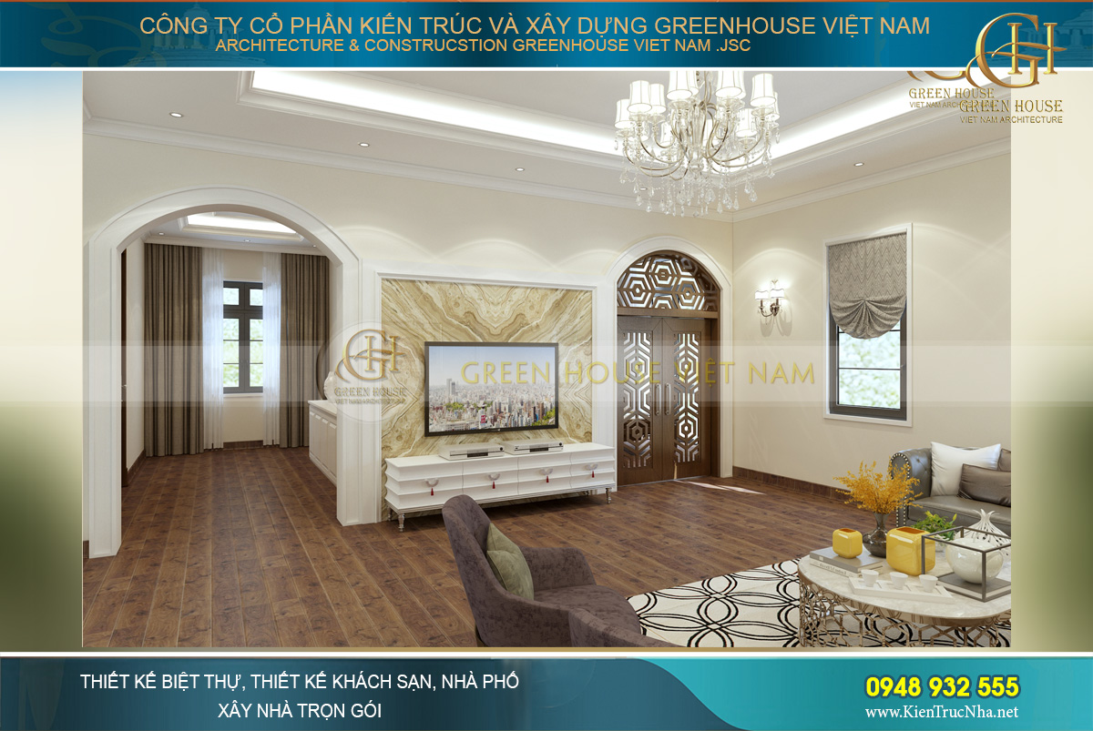 thiết kế biệt thự tân cổ điển 3 tầng tại Quảng Ninh