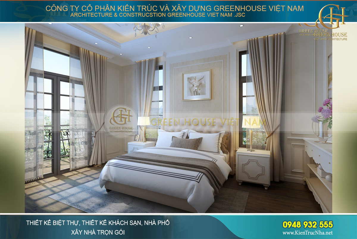 thiết kế biệt thự tân cổ điển 3 tầng tại Quảng Ninh