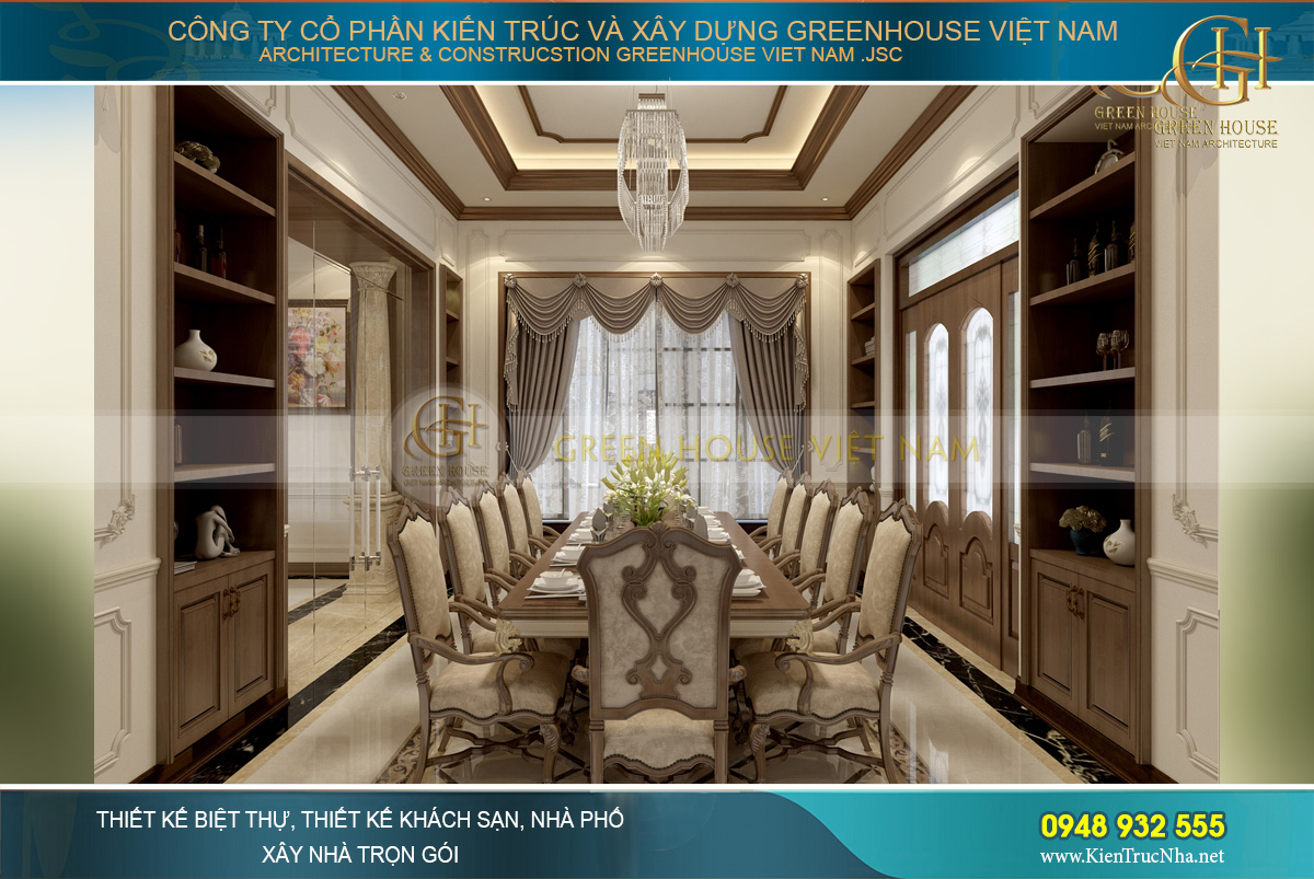 thiết kế biệt thự tân cổ điển 3 tầng tại Quảng Ninh