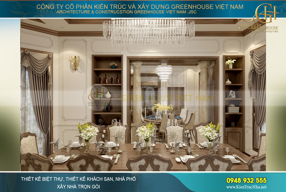 thiết kế biệt thự tân cổ điển 3 tầng tại Quảng Ninh