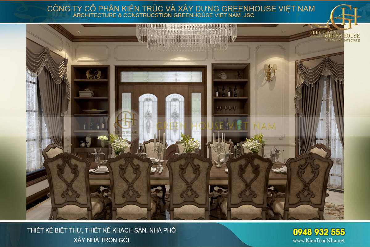 thiết kế biệt thự tân cổ điển 3 tầng tại Quảng Ninh