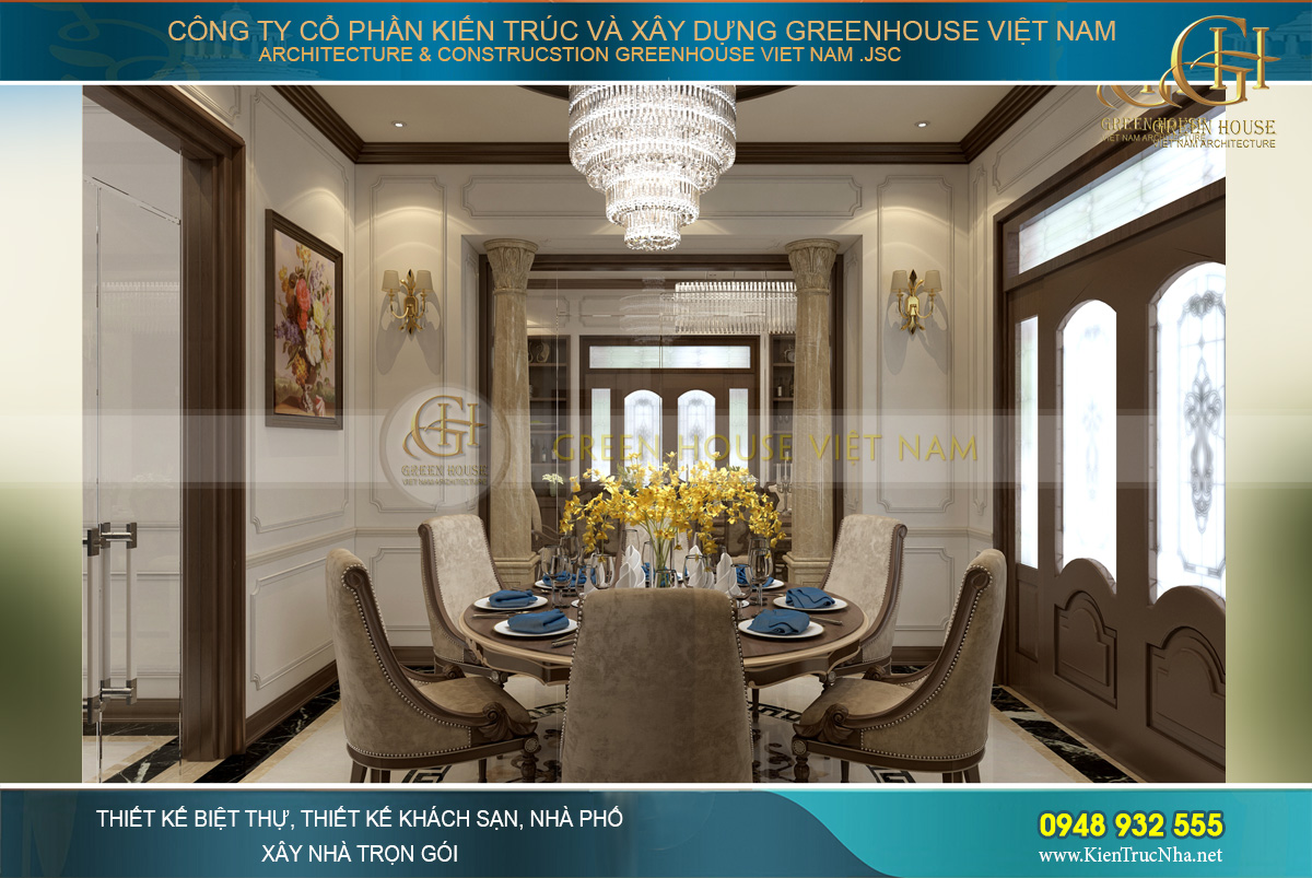 thiết kế biệt thự tân cổ điển 3 tầng tại Quảng Ninh