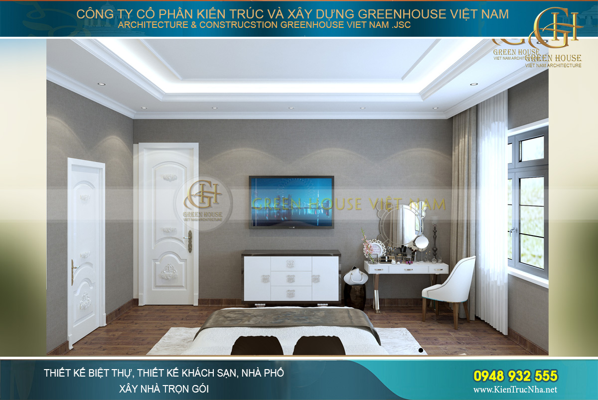 thiết kế biệt thự tân cổ điển 3 tầng tại Quảng Ninh