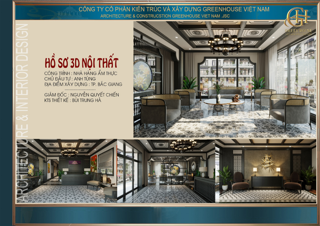 Mẫu thiết kế nội thất nhà hàng phong cách Indochine tại Bắc Giang