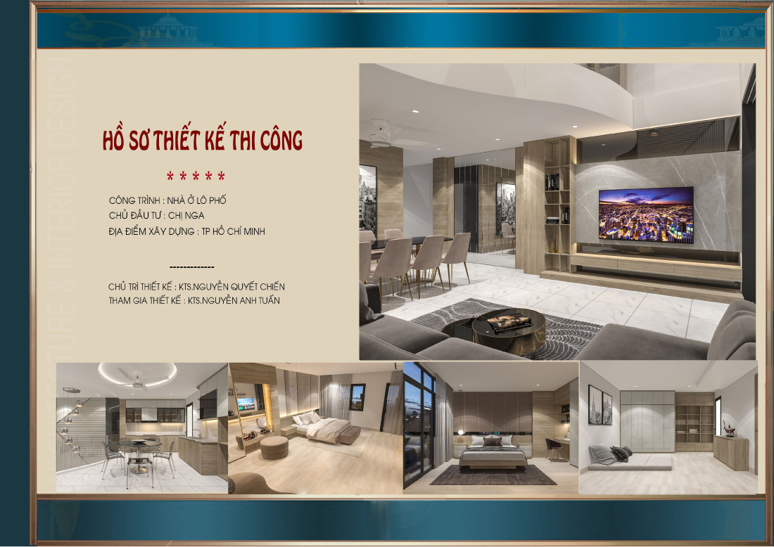 Mẫu thiết kế nội thất nhà phố hiện đại tại TP. Hồ Chí Minh - CĐT Chị Nga