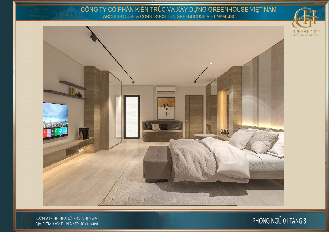 Toàn cảnh không gian phòng ngủ master của gia chủ