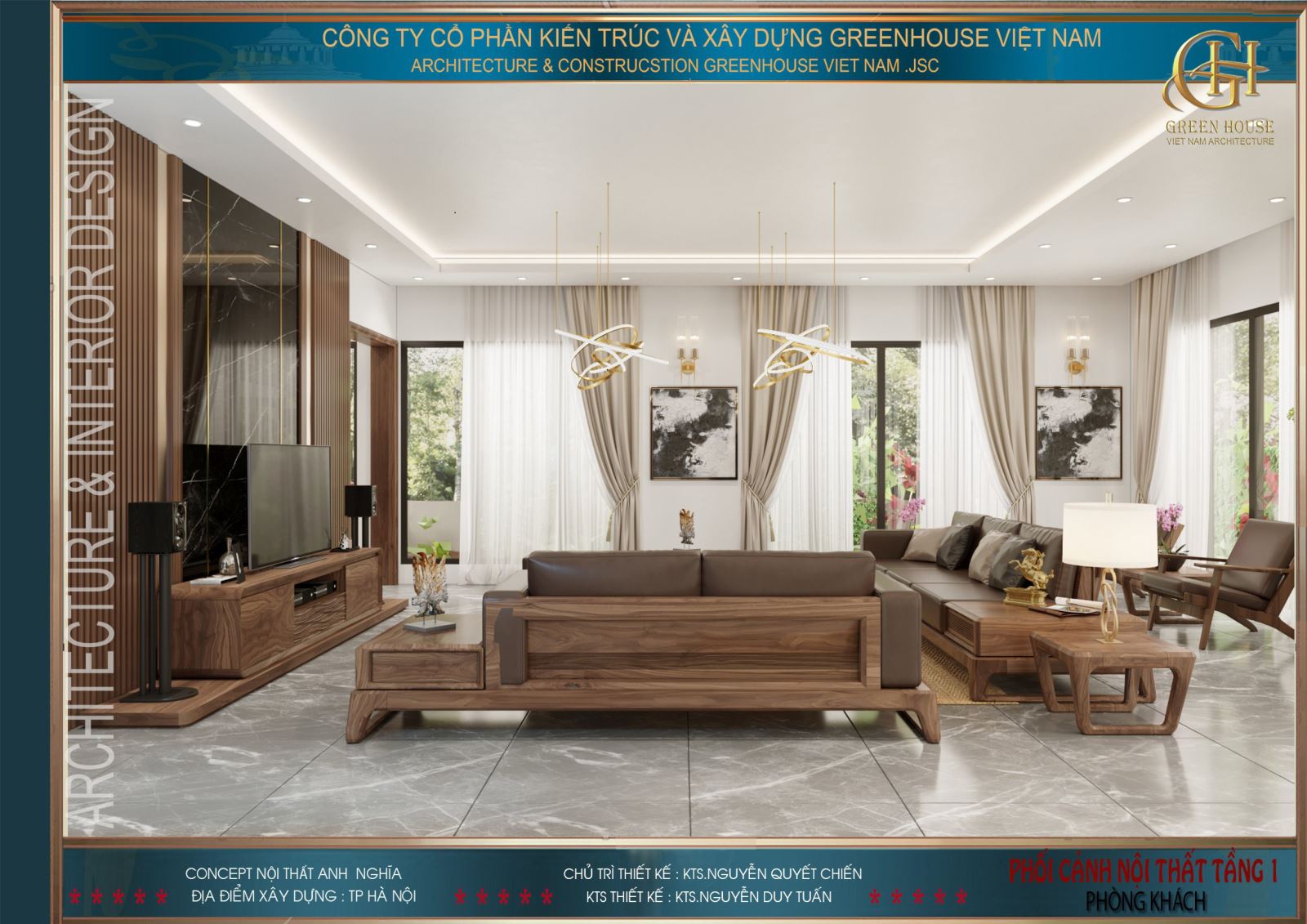 Toàn cảnh không gian hiện đại tinh tế của phòng khách