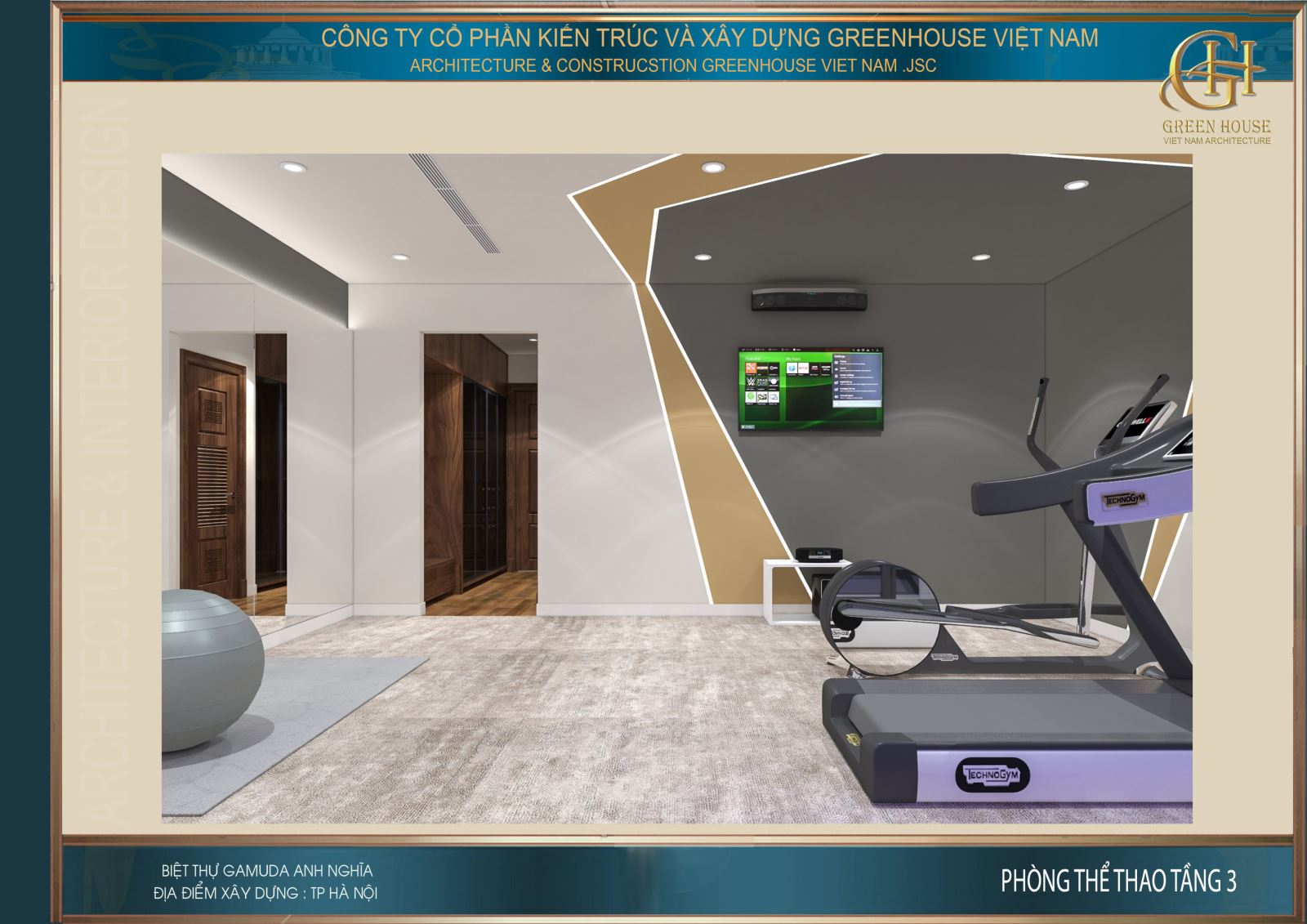 Không gian riêng dành cho gia chủ tập thể dục