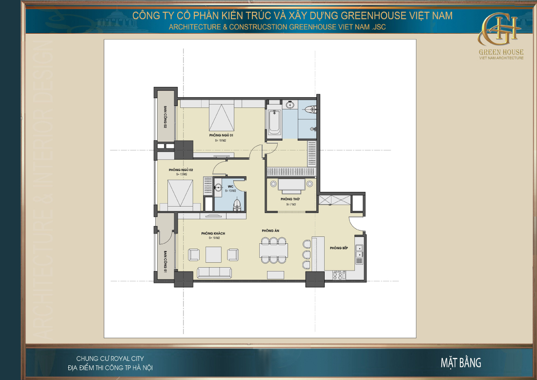 Mặt bằng công năng sử dụng của căn hộ chung cư tại Hà Nội