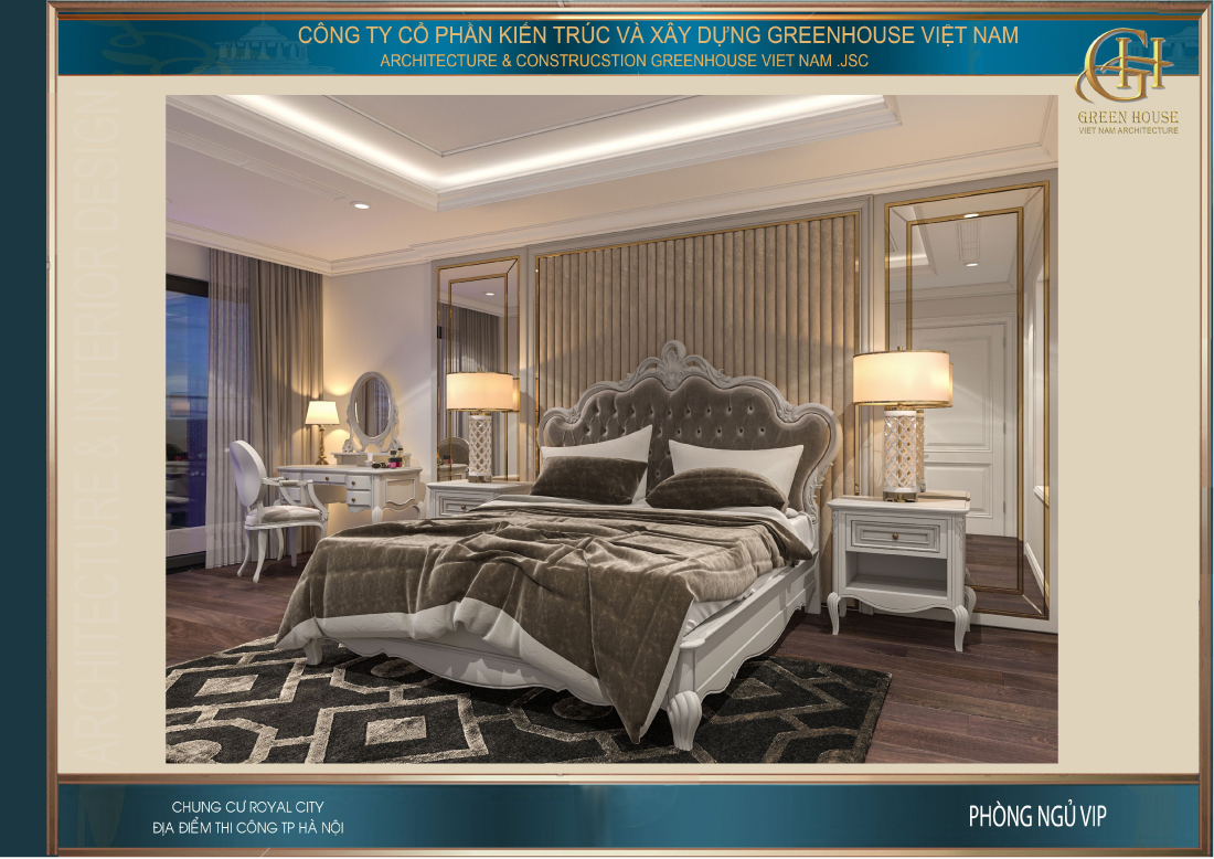 Thiết kế nội thất phòng ngủ màu nâu trắng mang đến sự sang tọng