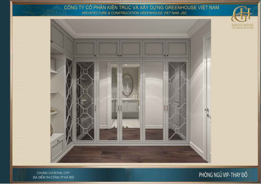 Khu vực phòng thay đồ của phòng ngủ VIP